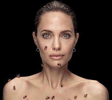 Анджеліна Джолі знялася з живими бджолами на обличчі й тілі. Вражаюче ФОТО і ВІДЕО