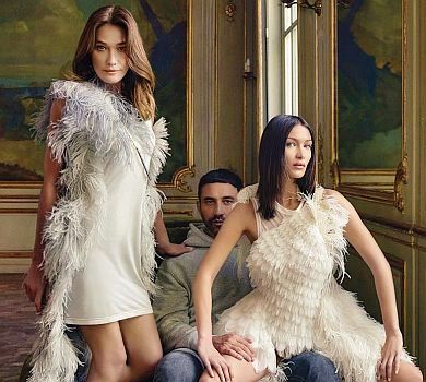 Карла Бруні в міні та Хадід на колінах у відомого модельєра попозували для обкладинки