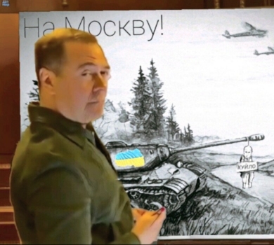 Продам гараж: загадковий Медведєв мовчки привітав росіян із 1 травня і став мемом
