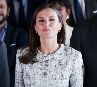 Твідовий піджак та високі підбори: королева Летісія здійснила черговий ефектний вихід