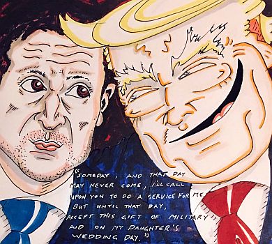 Джим Керрі намалював Зеленського з шахраєм Трампом. ФОТО    