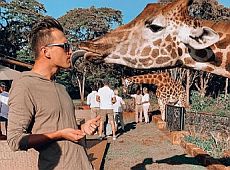 Як Скічко у Кенії з жирафами снідав і цілувався. ФОТО