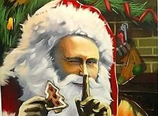 Супергерой в обіймах бабці: Путіну в Москві присвятили виставку