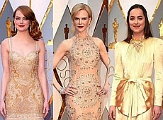 Сукні Оскару: золоті Стоун та Біль, бронзова Терон і чорна Хайєк