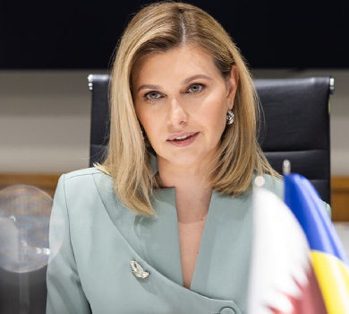 Зеленська на зустрічі із прем'єром Катару вигуляла уже знайомий лук від українського бренду