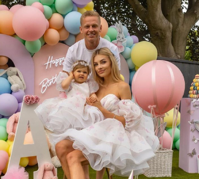 Кульки, песики та двоповерховий торт: Зінченки відсвяткували 1-річчя донечки. ФОТО