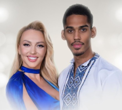 Брюнетка Полякова у вельоні станцювала картулі на грузинському телешоу