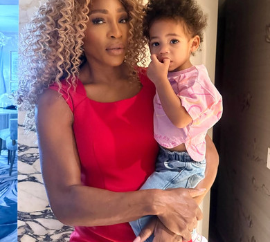 Серена Вільямс у червоному міні замилувала спробами 2-річної дочки потрапити до маминої зйомки. Фото