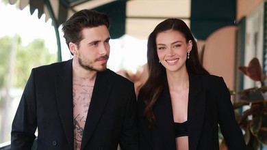 Ікони стилю: Бруклін Бекхем із дружиною посвітили голими животами в однакових монохромних луках