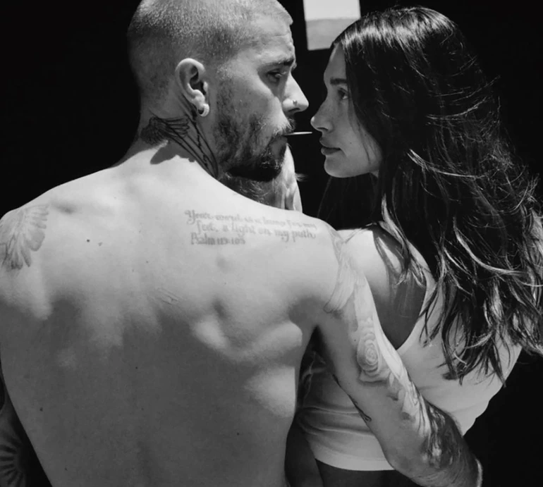 На тлі чуток про розлучення: Бібер знявся в чуттєвому фотосеті з Хейлі та їхнім сином для нового альбому