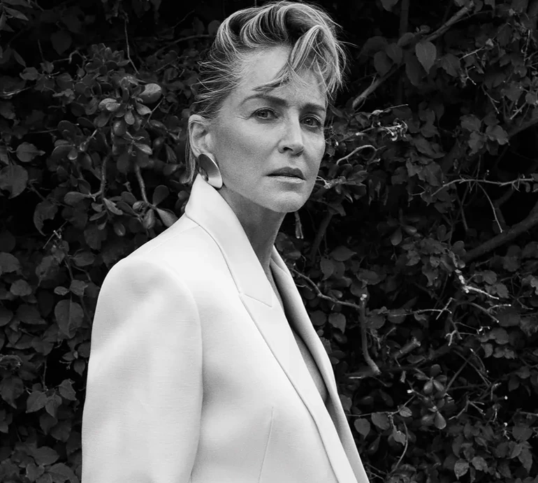 67-річна Шерон Стоун в оточенні красенів посвітила персами крізь пікантну сітку. Фото