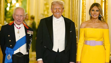 Сторічний коньяк, вишукане меню і синьо-жовтий тандем Камілли та Меланії: деталі королівського банкету для Трампів. Фото
