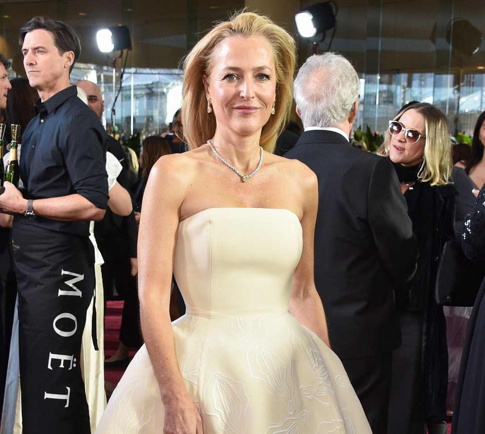 По 3,5 години на кожну вагіну: Джилліан Андерсон з'явилася на Золотому глобусі в сукні з еротичною вишивкою