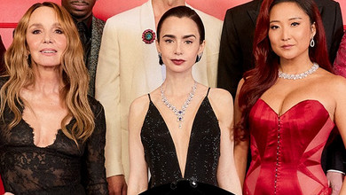 Мереживне міні, декольте до пупа та палко-червоний: розкішні луки зірок Емілі в Парижі на прем'єрі 5 сезону