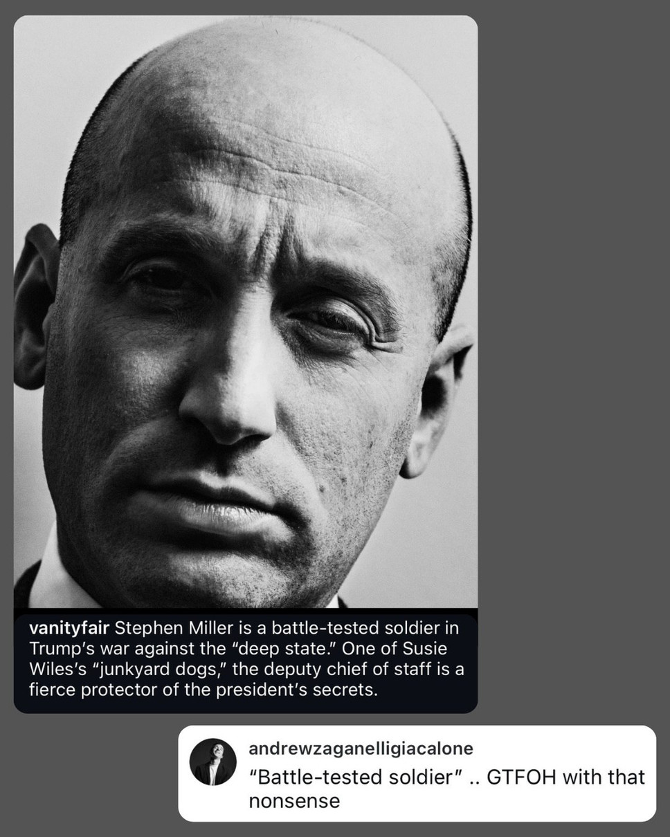 Стівен Міллер з команди Трампа попозував для дивних фото Vanity Fair