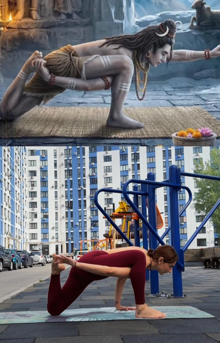 Tayanna (Таянна) в комбінезоні з голою спиною виконала йога-позу
