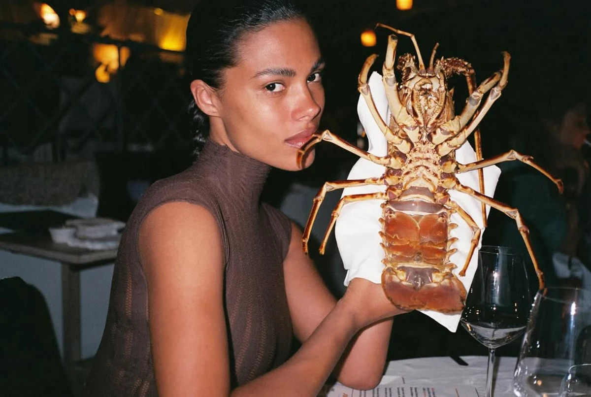 Тіна Кунакі у стильному топі показалася з лобстером