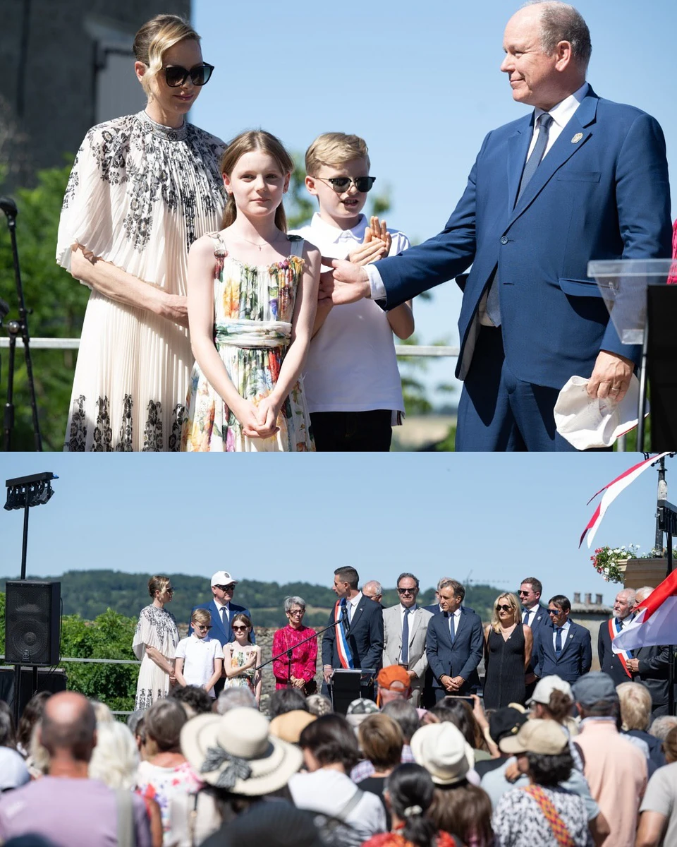 Княгиня Монако з кейпом показалася з дочкою у квітах на заході