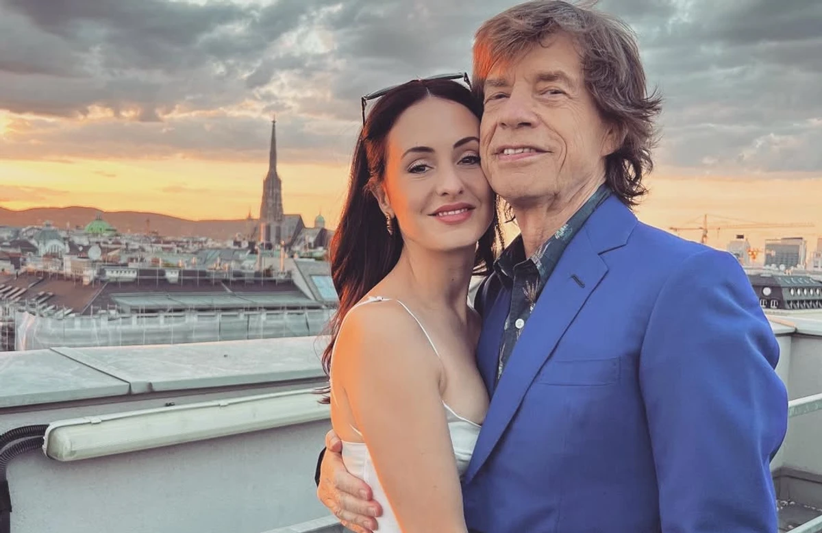 Мік Джаггер на фото зі своєю нареченою Мелані