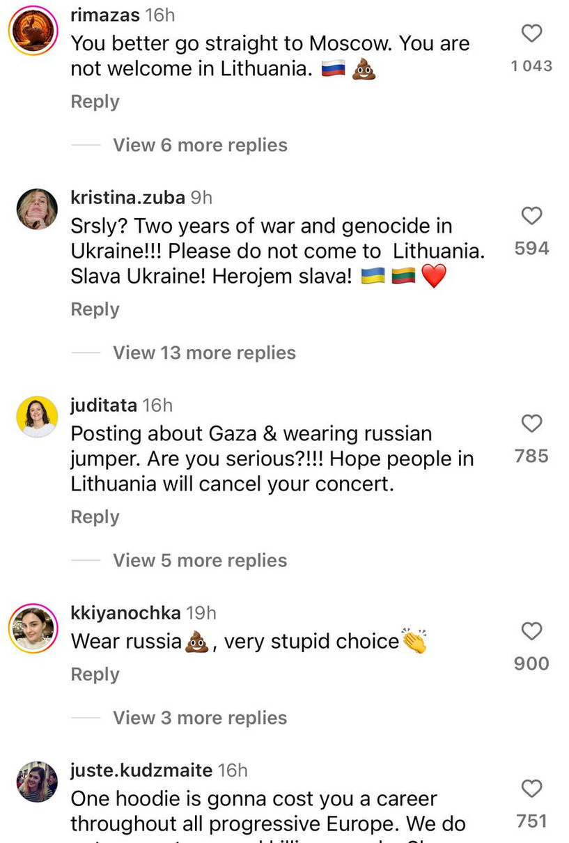 В своєму Instagram LP розмістила афішу туру Європою. В коментарях під постом (після останнього інциденту) співачці порадили давати концерти у Москві