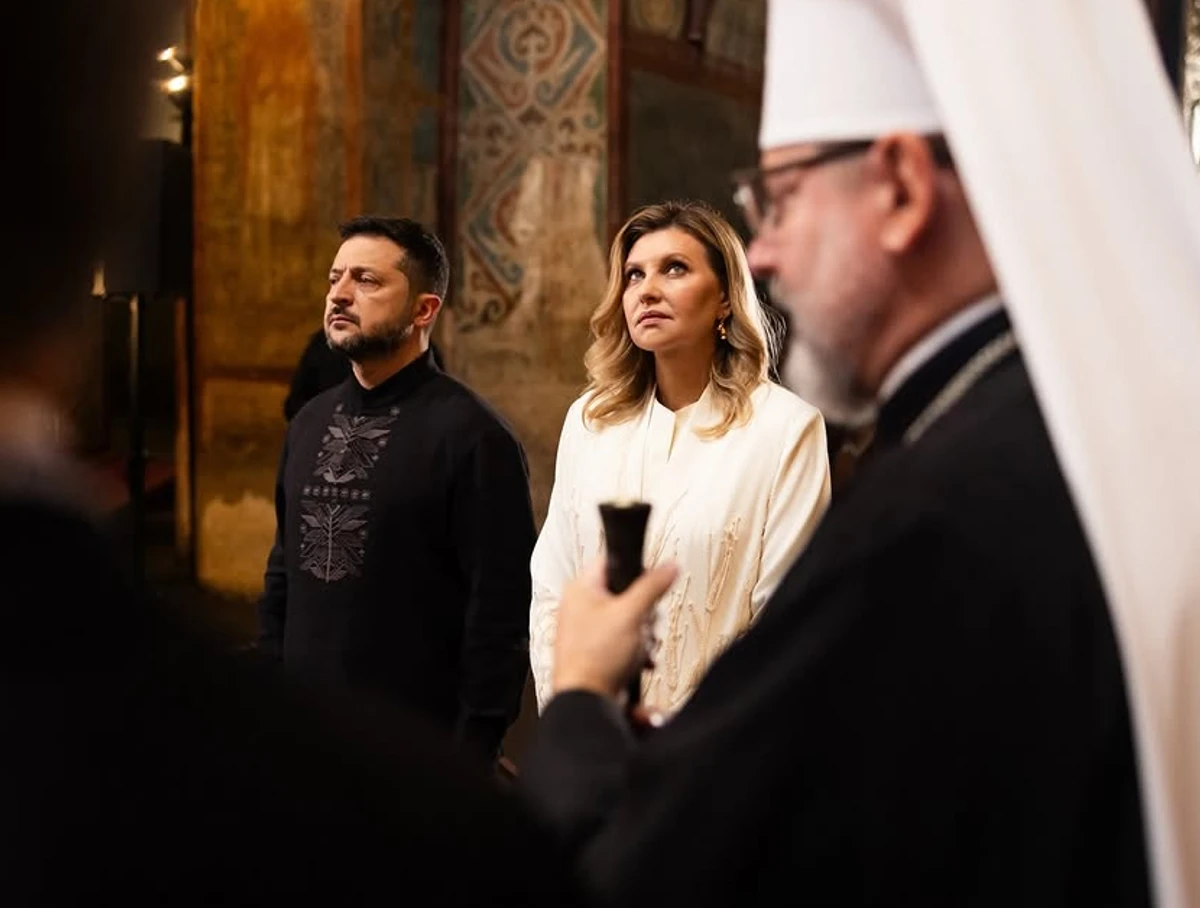 Володимир і Олена Зеленська показались у Софійському соборі