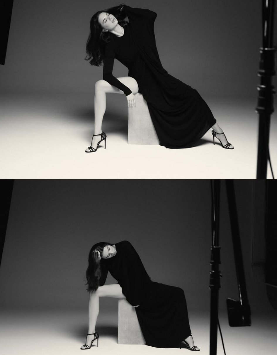 Дружина Усика у сукні з розрізом посиділа у звабній позі для фото