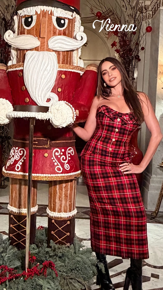 Софія Вергара у сексі сукні блиснула фігурою на різдвяних фото