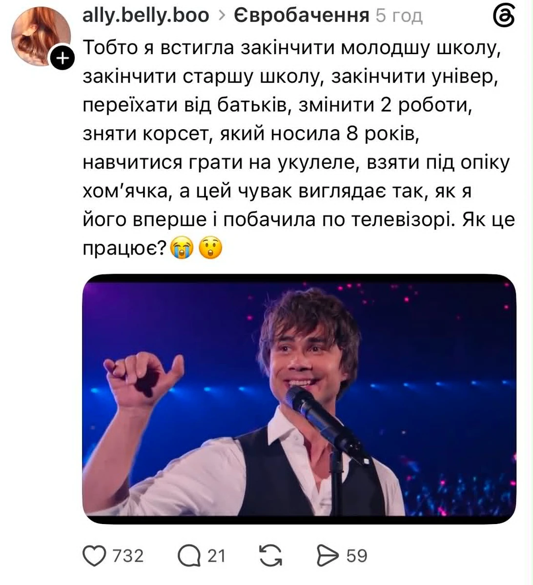 Олександр Рибак на сцені Євробачення 2026