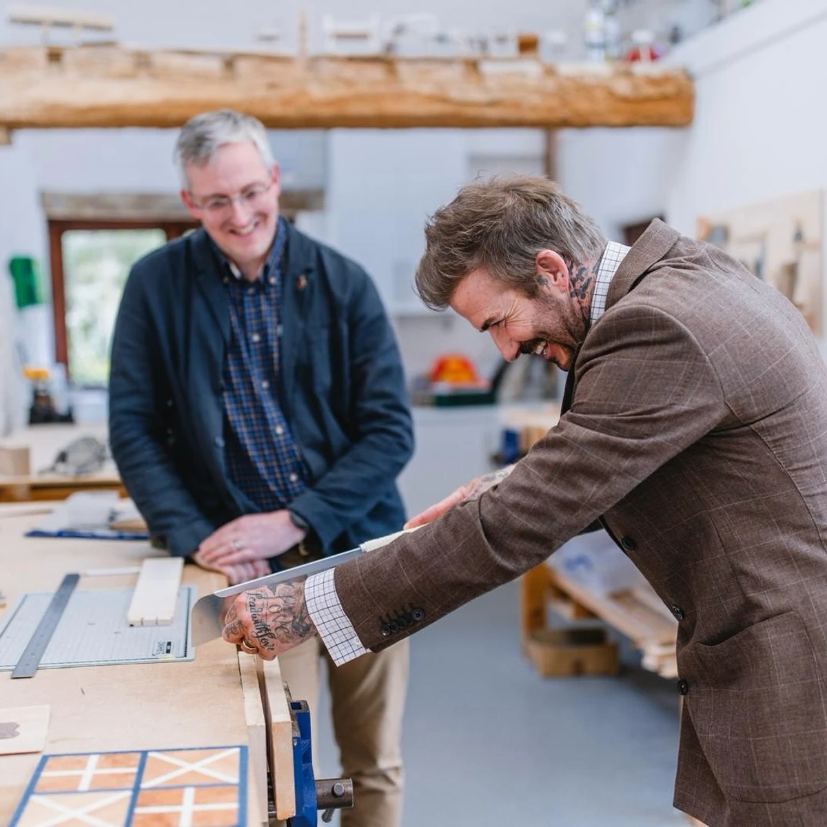 Девід Бекхем на уроках деревообробки