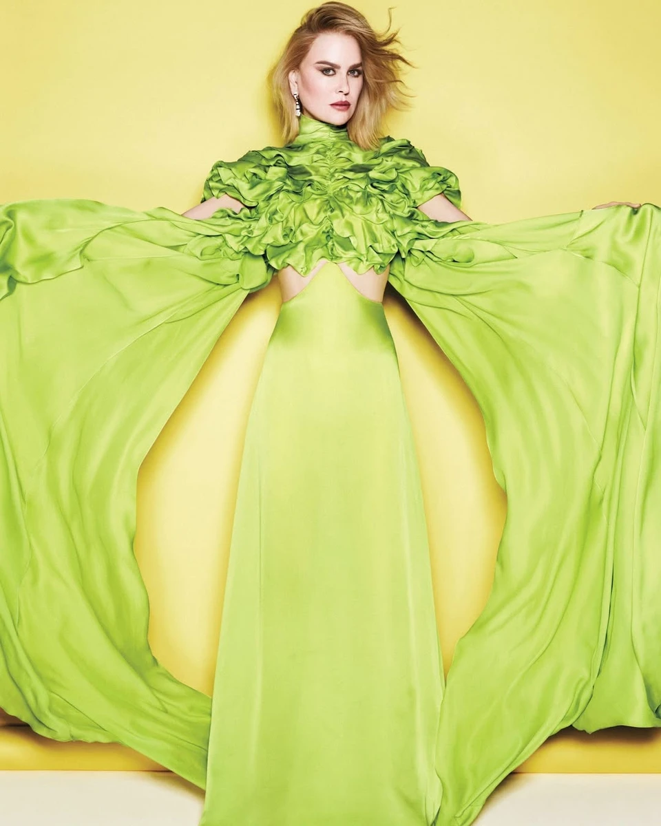 Ніколь Кідман у вишуканій сукні з розрізами знялася для глянцю