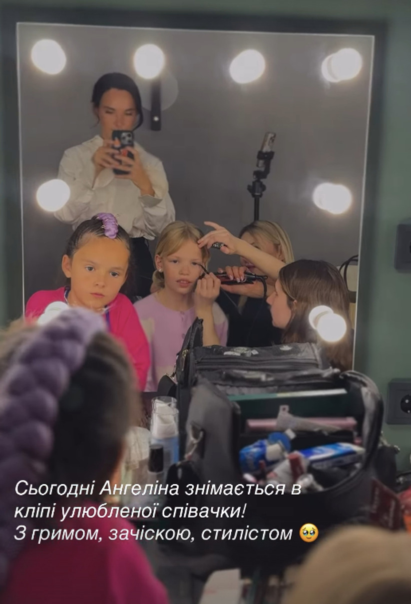 Інна Мірошниченко показала, як її дочка з макіяжем знялася в кліпі