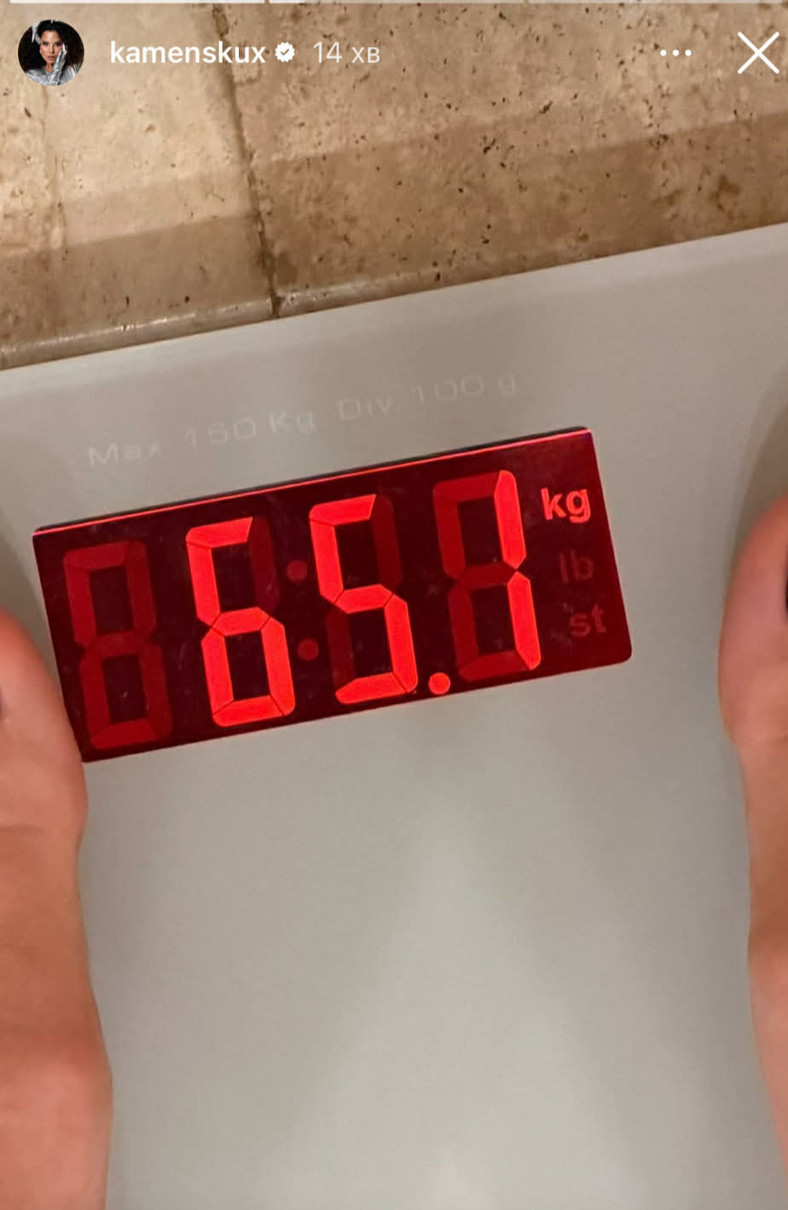Настя Каменських показала свою вагу