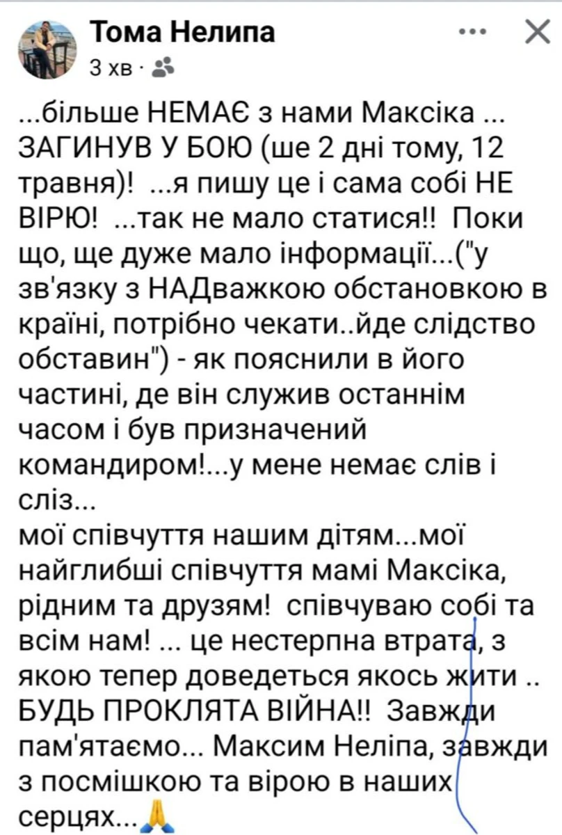 Смерть Максима Неліпи