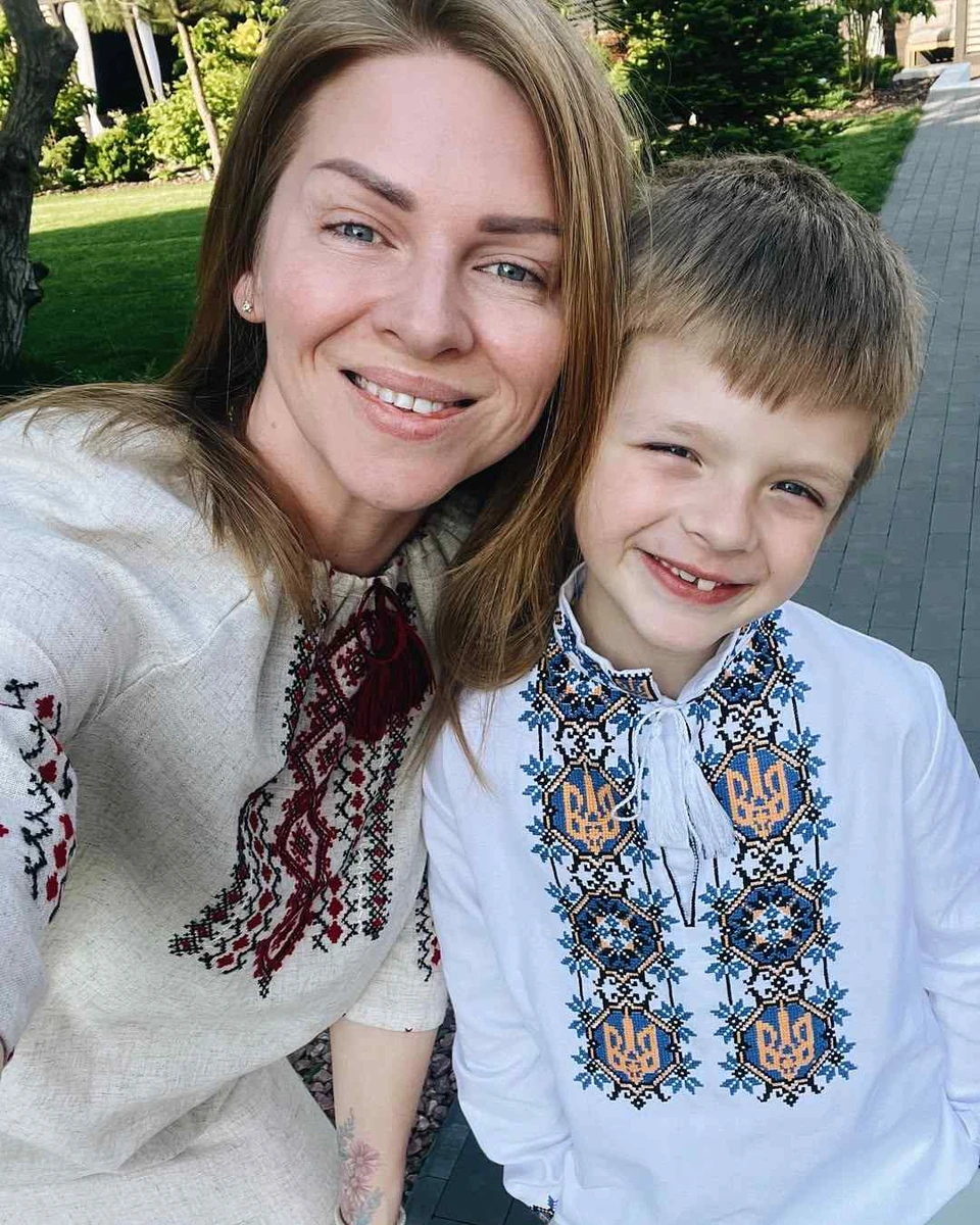 Яна Глущенко і її син