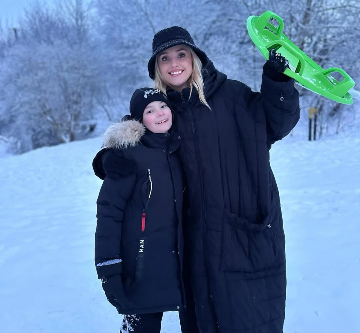 Ірина Федишин зі своїм сином каталися на гірці