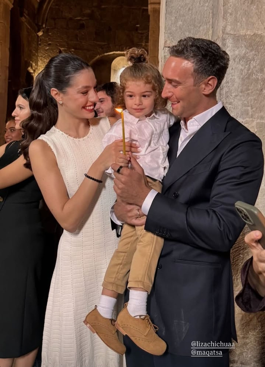 Іраклі Макацарія з коханою і сином показався на хрещенні дочки