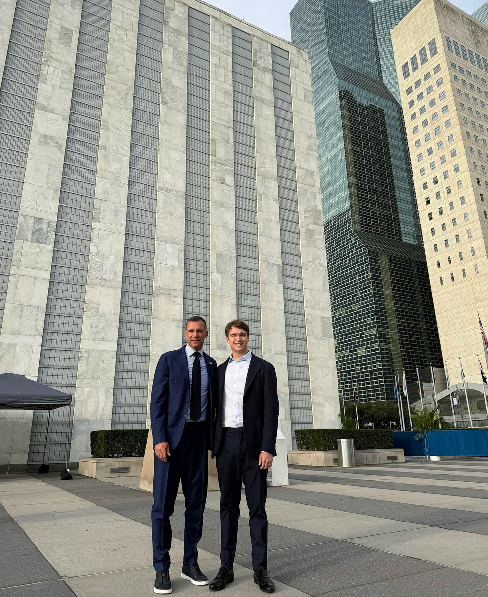 Шевченко з сином в ООН