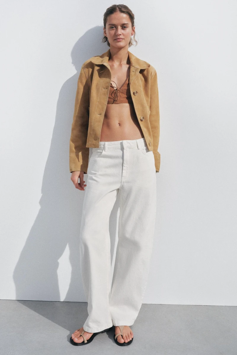 Білі джинси на низькій посадці