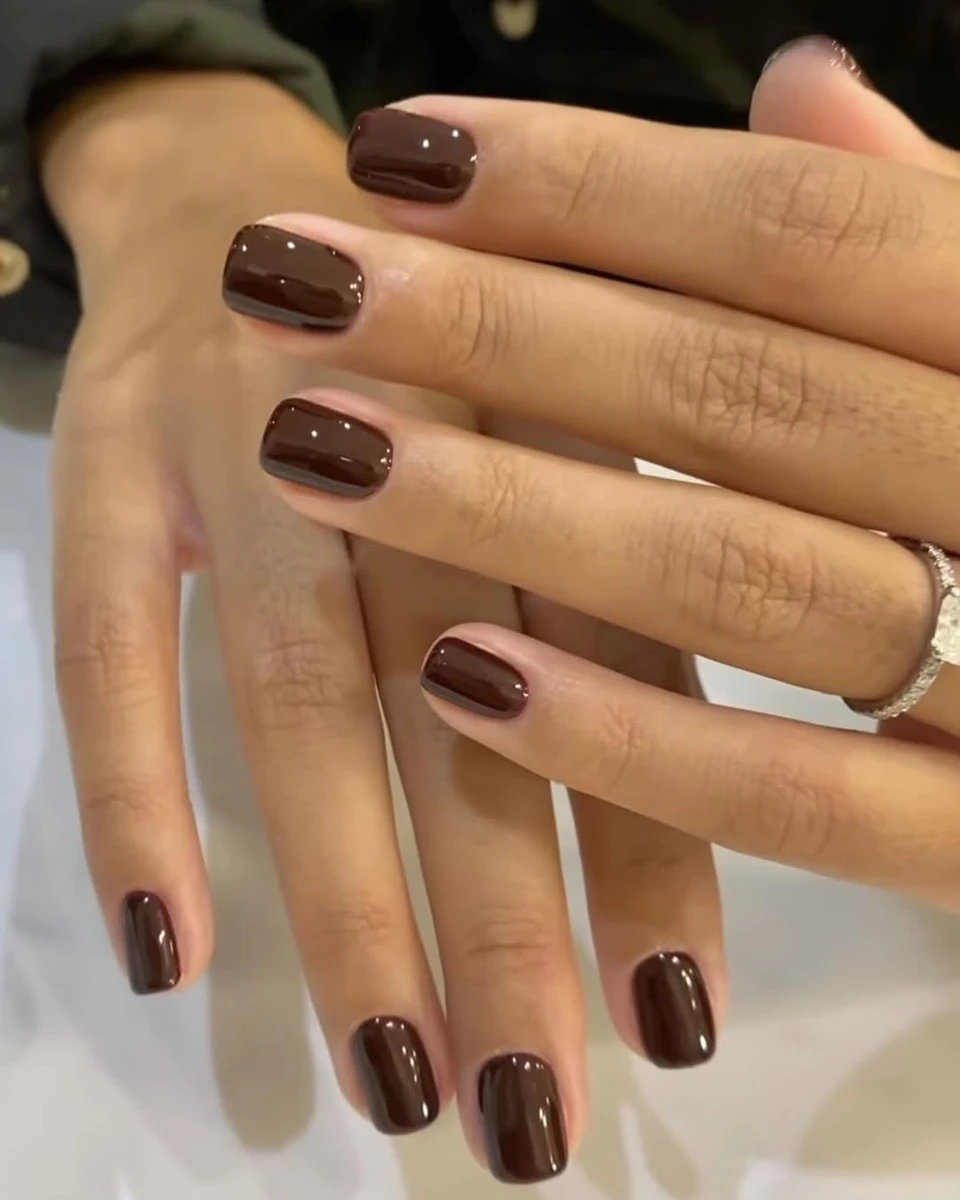 Коричневий дизайн манікюру