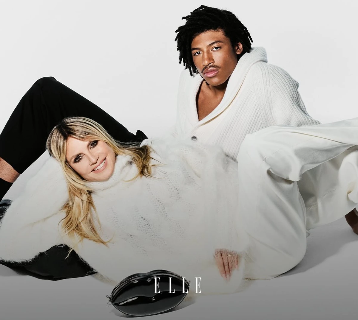 Гайді Клум полежала на підлозі біля сина для фото в журналі