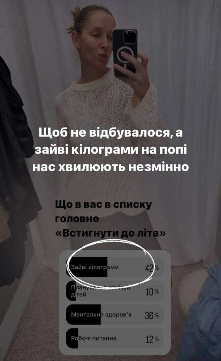 Зайві кілограми на попі нас хвилюють незмінно, - запевняє Осадча