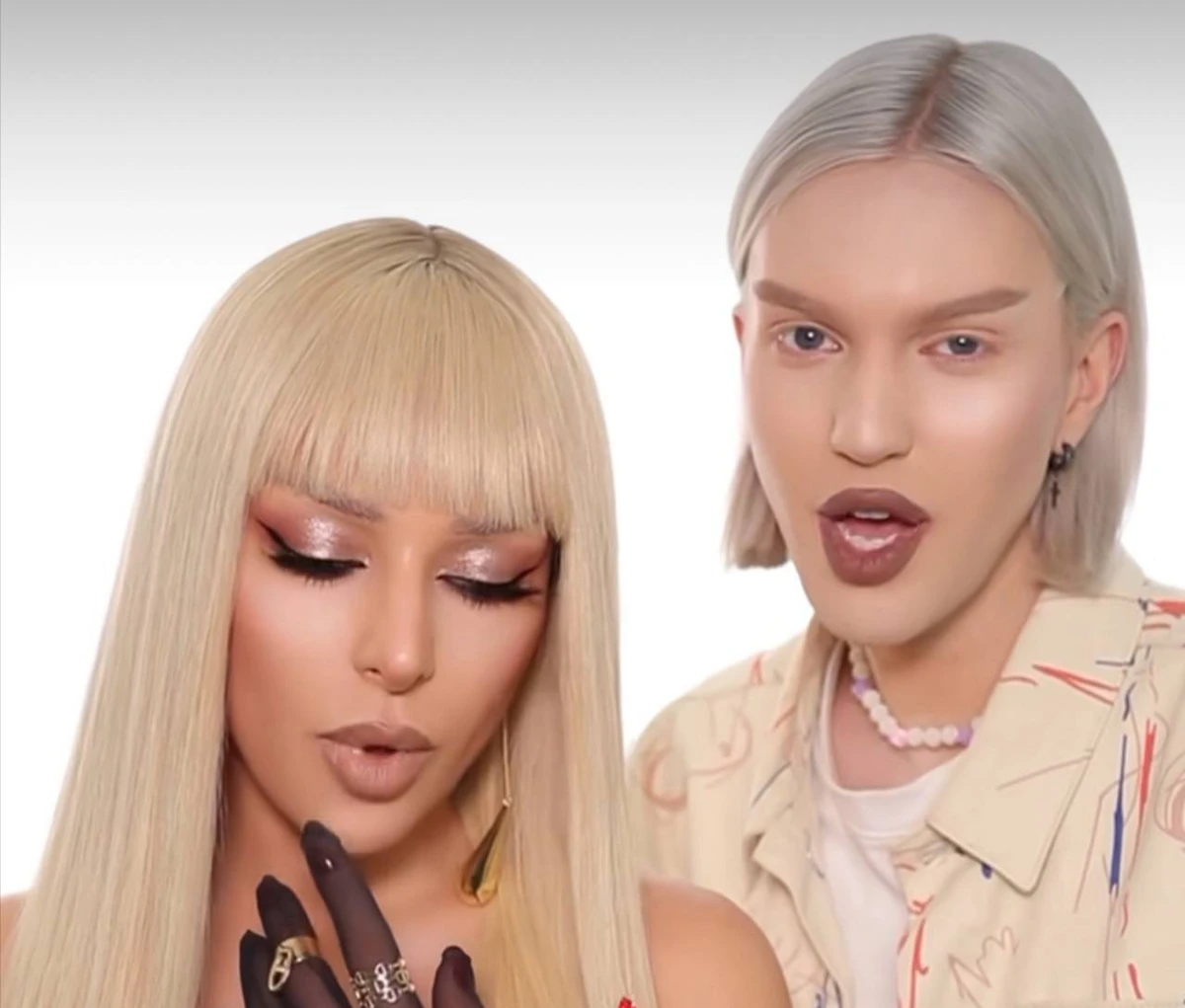 Огнєвіч з білявим волоссям і яскравим мейком