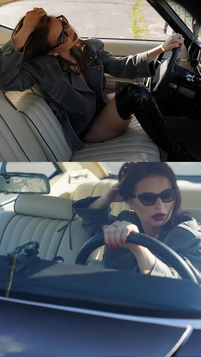 Катерина Усик у шортах і чоботах сексуально попозувала в машині