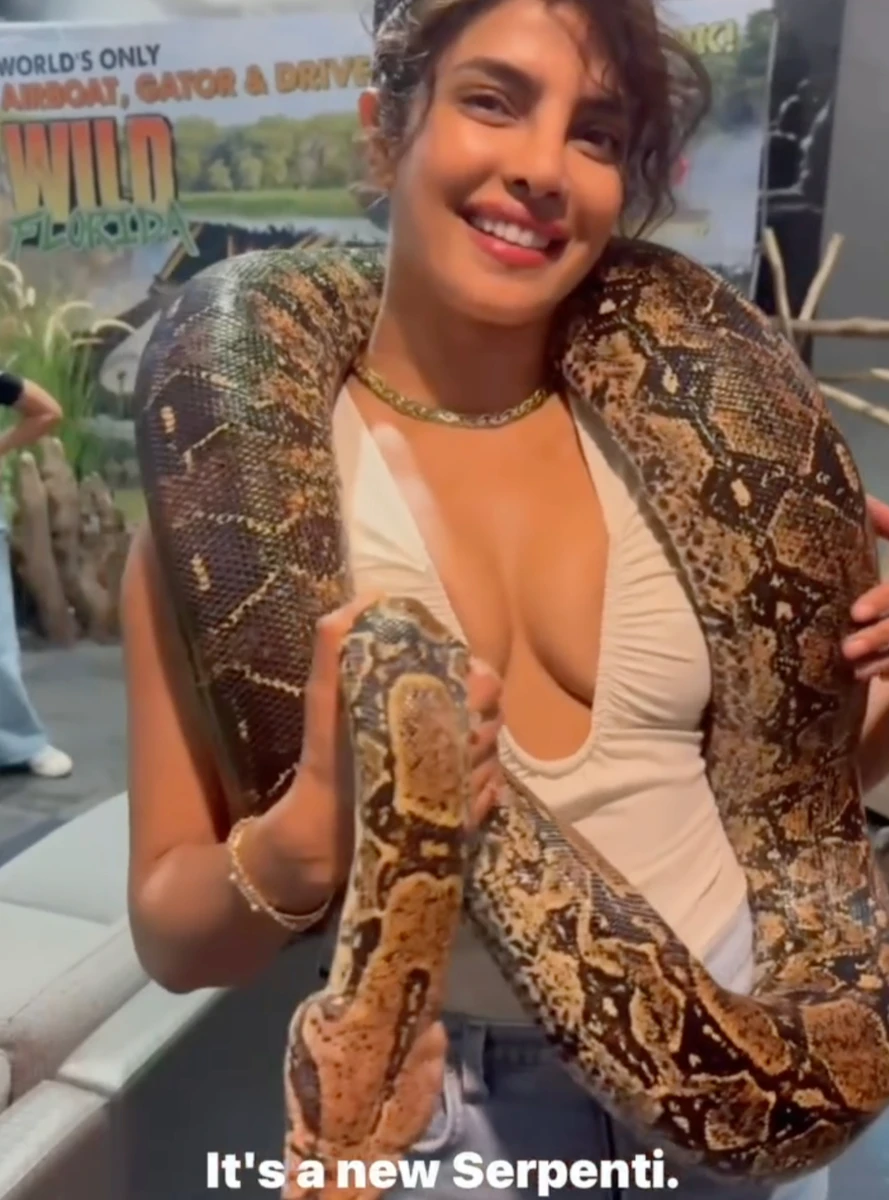 Пріянка Чопра наробила ефектних фото з пітоном