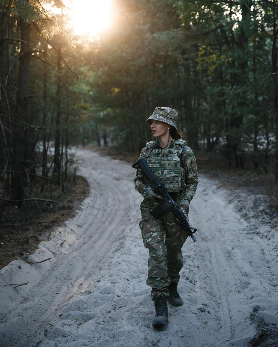 Христина Горняк у військовій формі