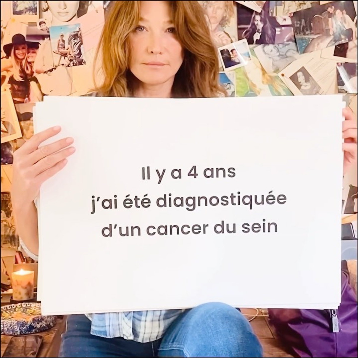 Чотири роки тому в мене було діагностовано рак грудей, -  Карла звернулася до підписників французькою та продублювала повідомлення англійською