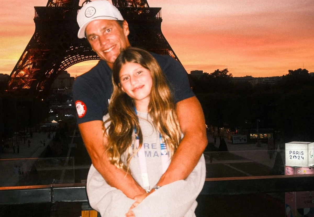 Том Бреді зі своєю донечкою Вів'єн