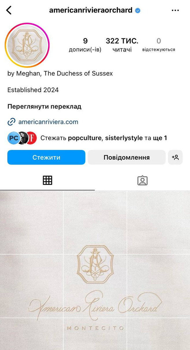 Ось так нині виглядає сторінка проєкту в Instagram