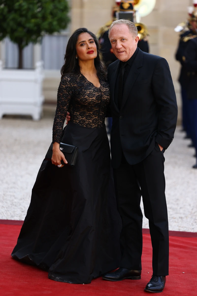 Хаєк і Піно на прийомі президента Франції