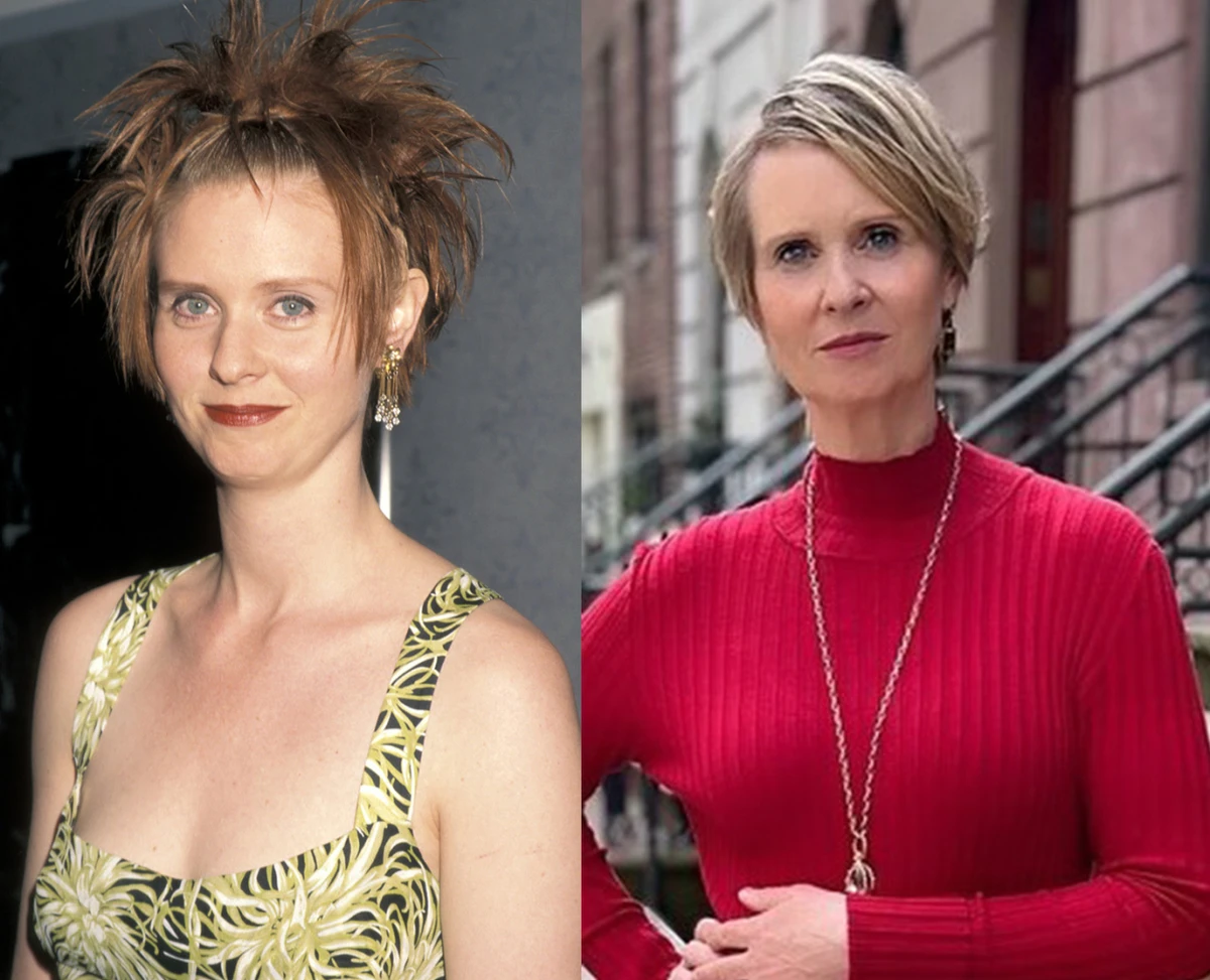 Синтія Ніксон під час зйомок Секс і місто і зараз